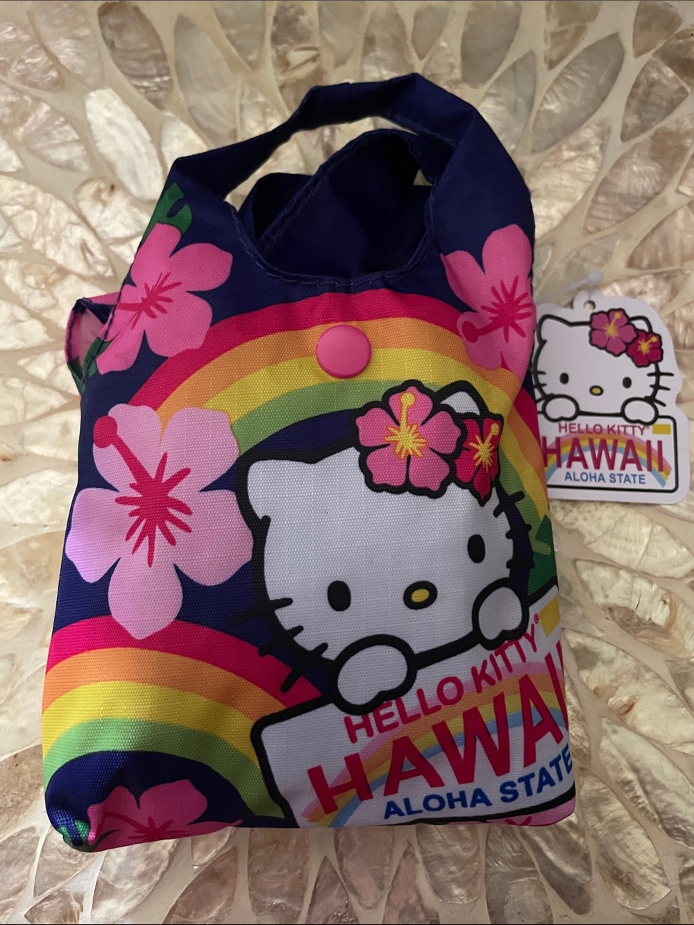 Hawaii Hello Kitty Large Foldable Reusable Tote